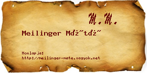 Meilinger Máté névjegykártya